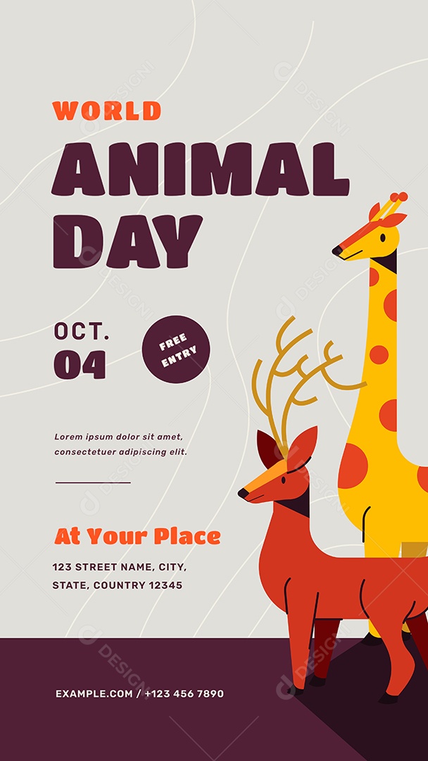 Story Feliz Dia dos Animais 04 de Outubro Social Media PSD Editável