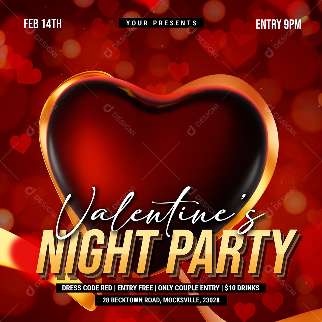 Festa da Noite dos Namorados Social Media PSD Editável