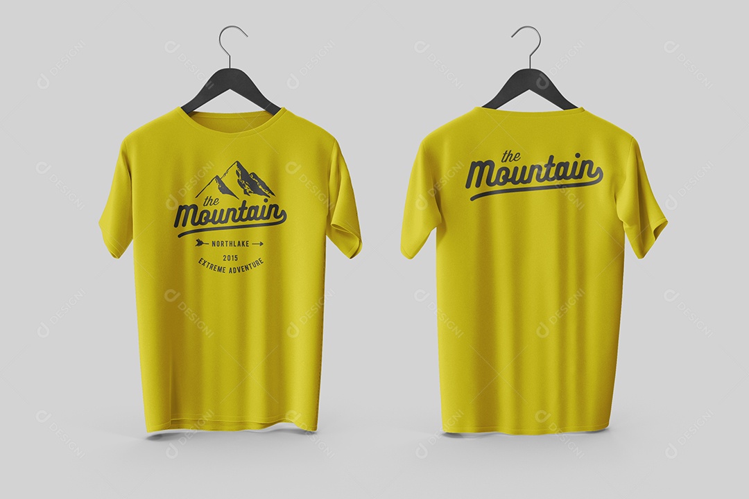 Mockup de Camisa Amarela Frente e Verso PSD Editável