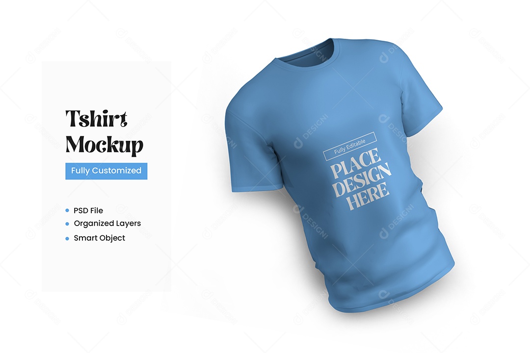Mockup de Camisa Azul PSD Editável