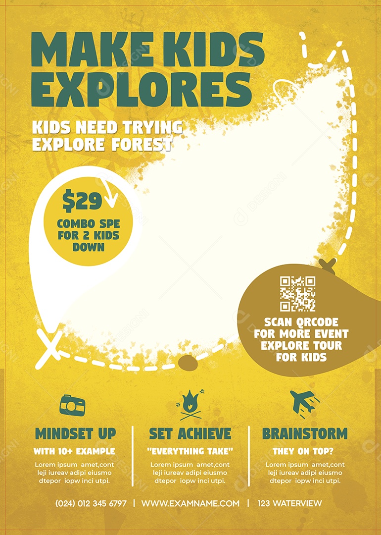 Agência de Viagens Faça as Crianças Explorarem Social Media PSD Editável