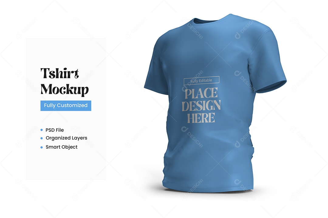 Mockup de Camisa Azul PSD Editável