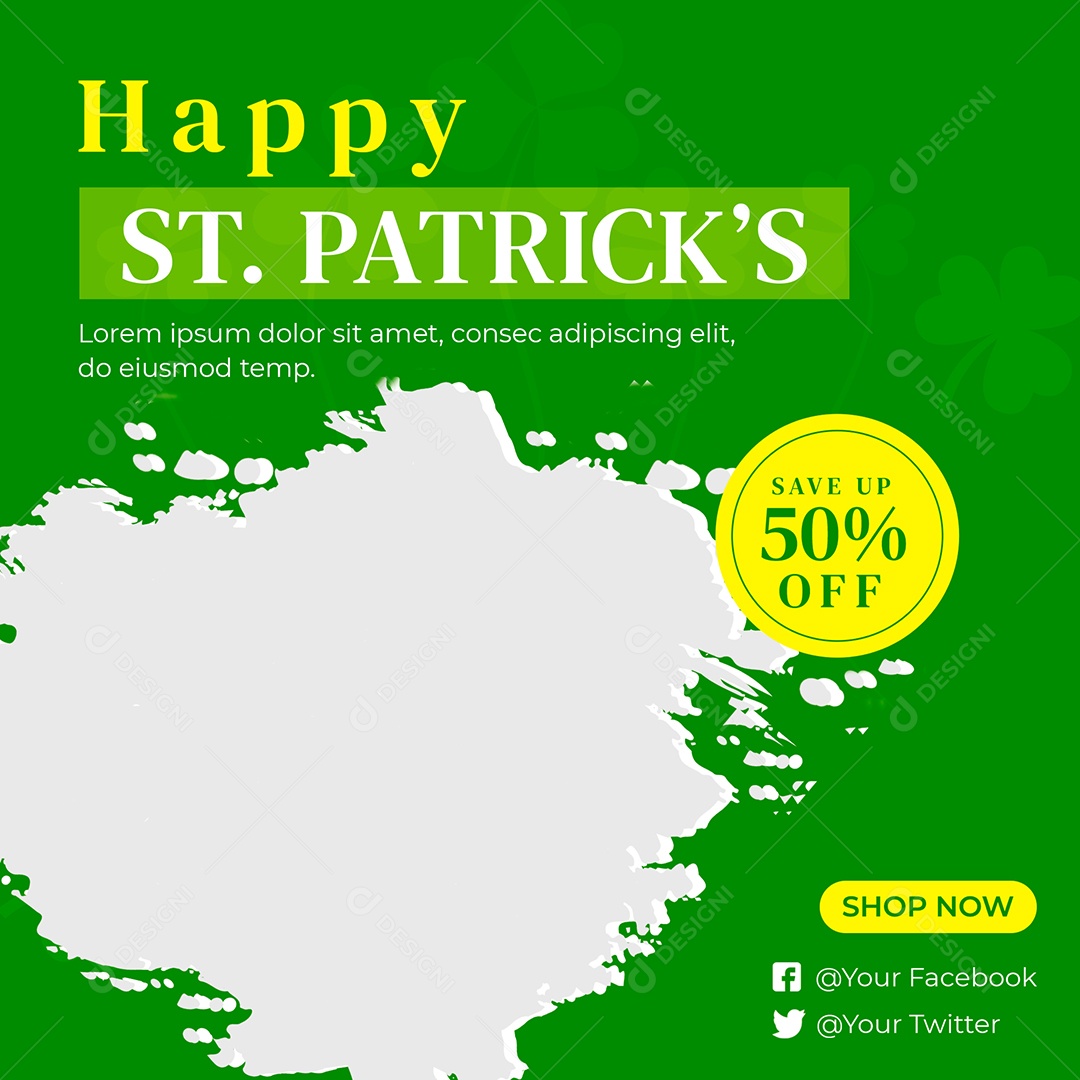 Feliz Dia de São Patrício Social Media PSD Editável