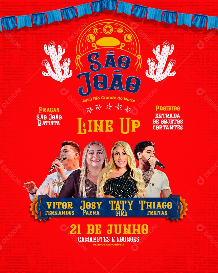 Feed Flyer Agenda Shows Social Media PSD Editável