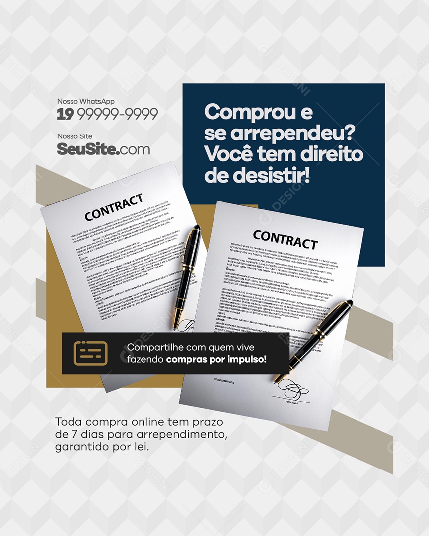 Advocacia Comprou e Se Arrependeu Social Media PSD Editável