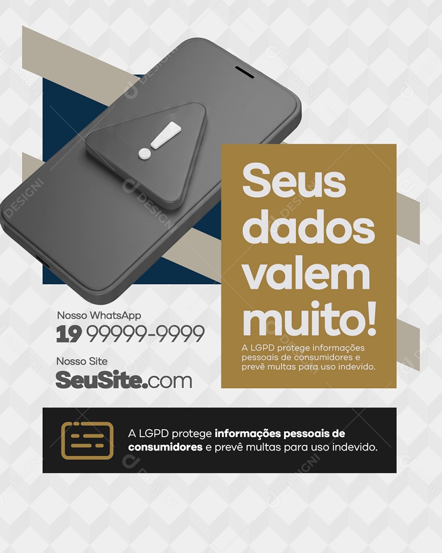 Advocacia Seus Dados Valem Muito Social Media PSD Editável