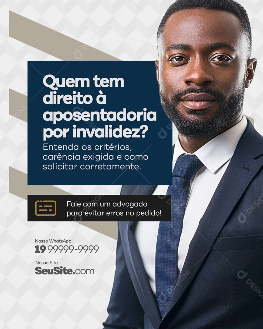 Advocacia Quem Tem Direito à Aposentadoria Social Media PSD Editável