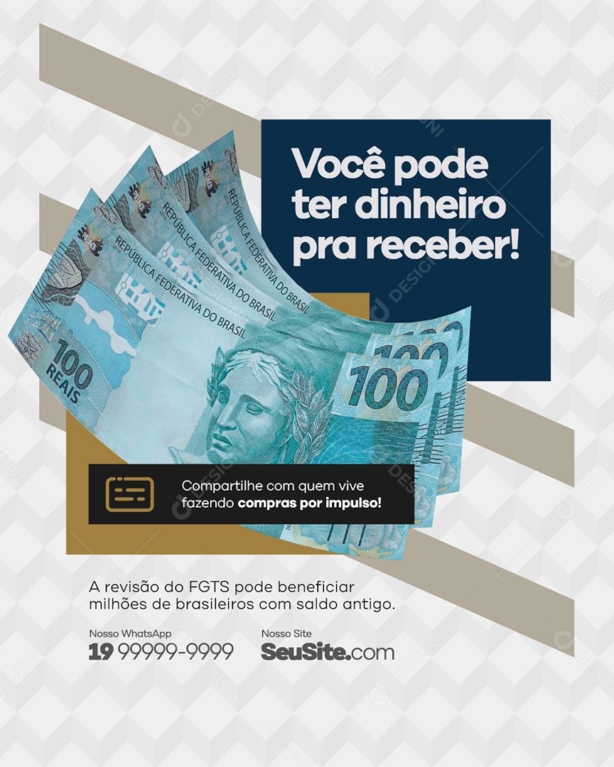 Advocacia Você Pode Ter Dinheiro pra Receber Social Media PSD Editável