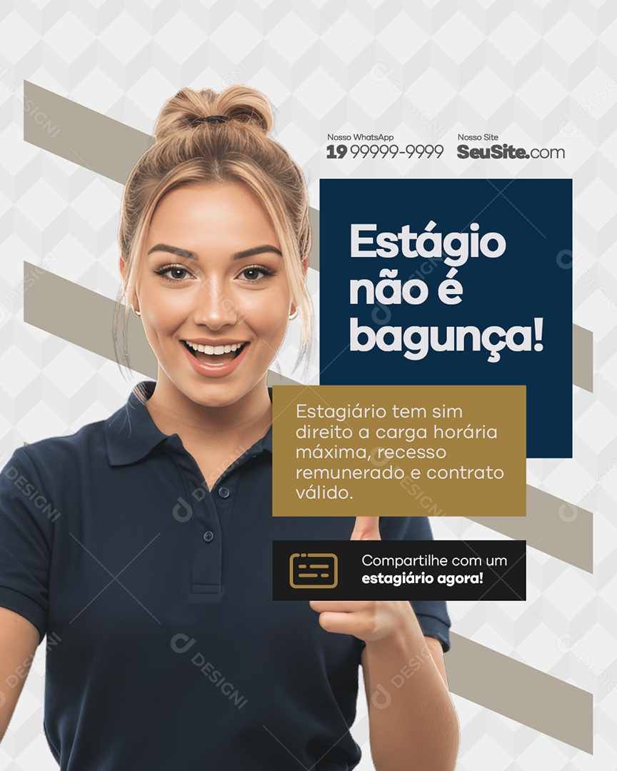 Advocacia Estágio Não é Bagunça Social Media PSD Editável