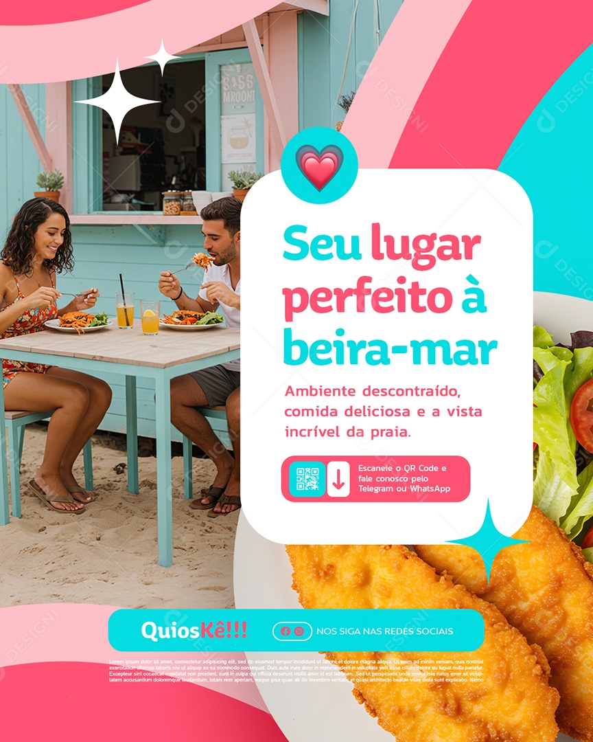 Quiosque Seu Lugar Perfeito à Beira Mar Social Media PSD Editável