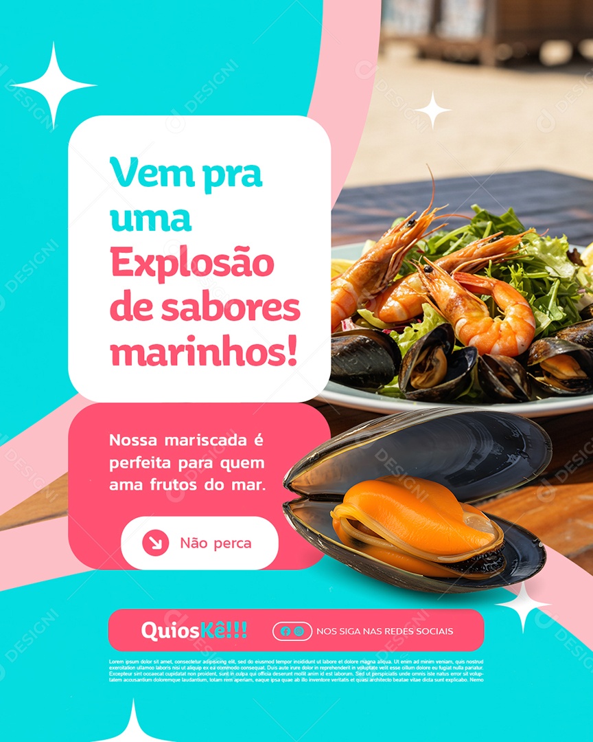 Quiosque Vem pra Uma Explosão de Sabores Social Media PSD Editável
