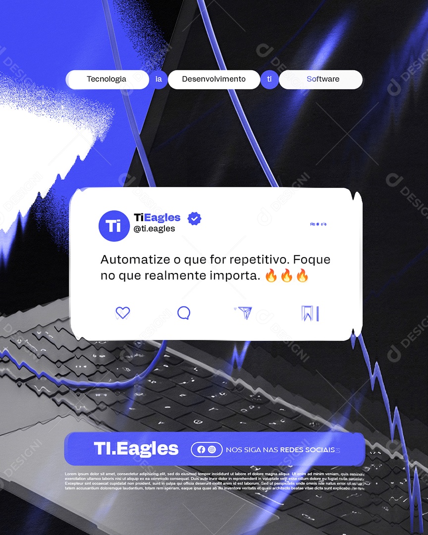 TI Tecnologia Desenvolvimento Software Social Media PSD Editável