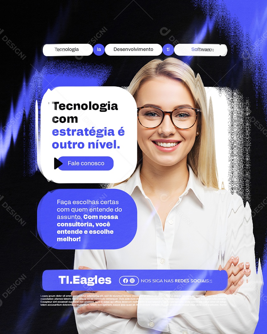 TI Tecnologia com Estratégia Social Media PSD Editável