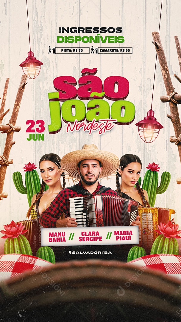 Flyer São João Nordeste Story Social Media PSD Editável