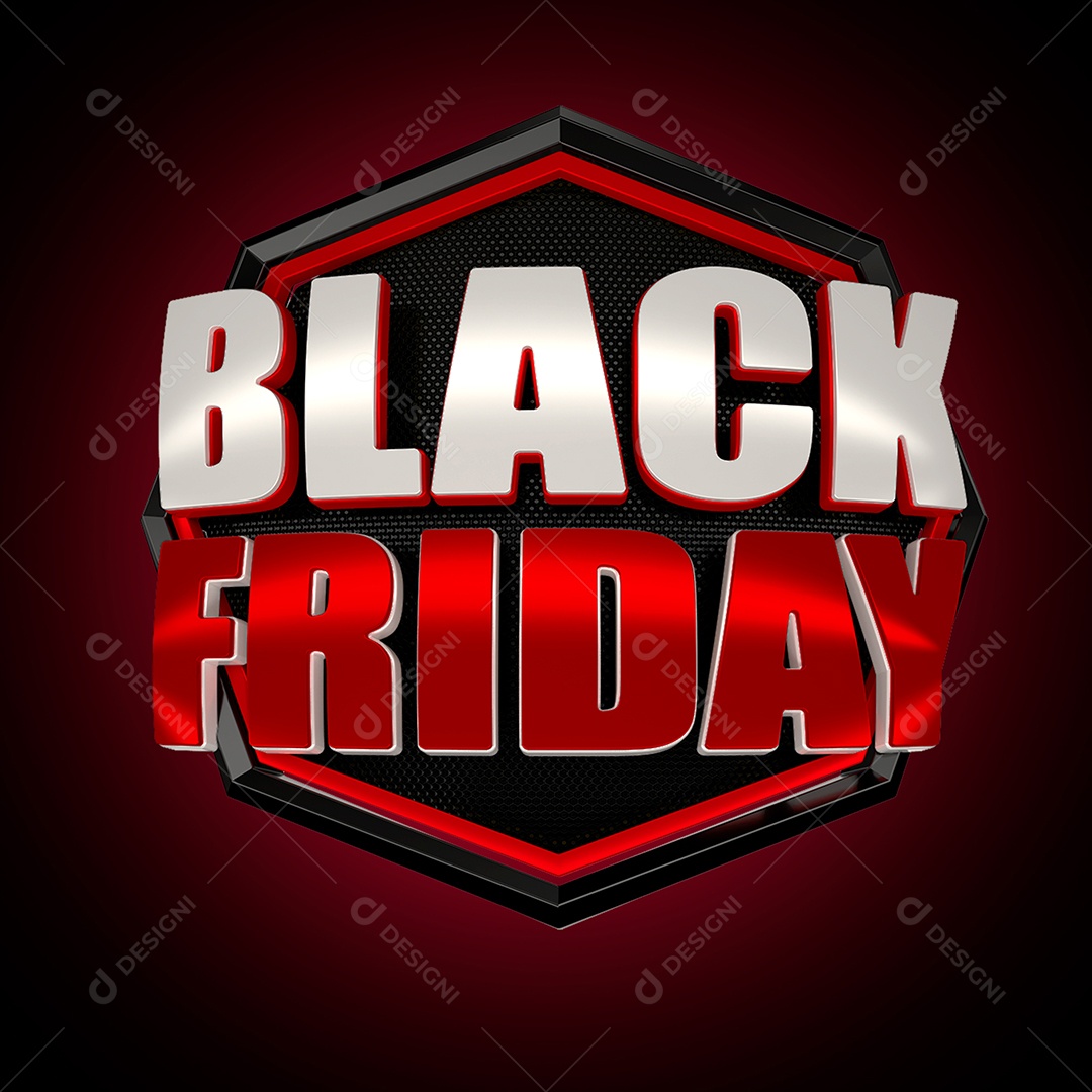 Selo 3D Black Friday Para Composição PSD