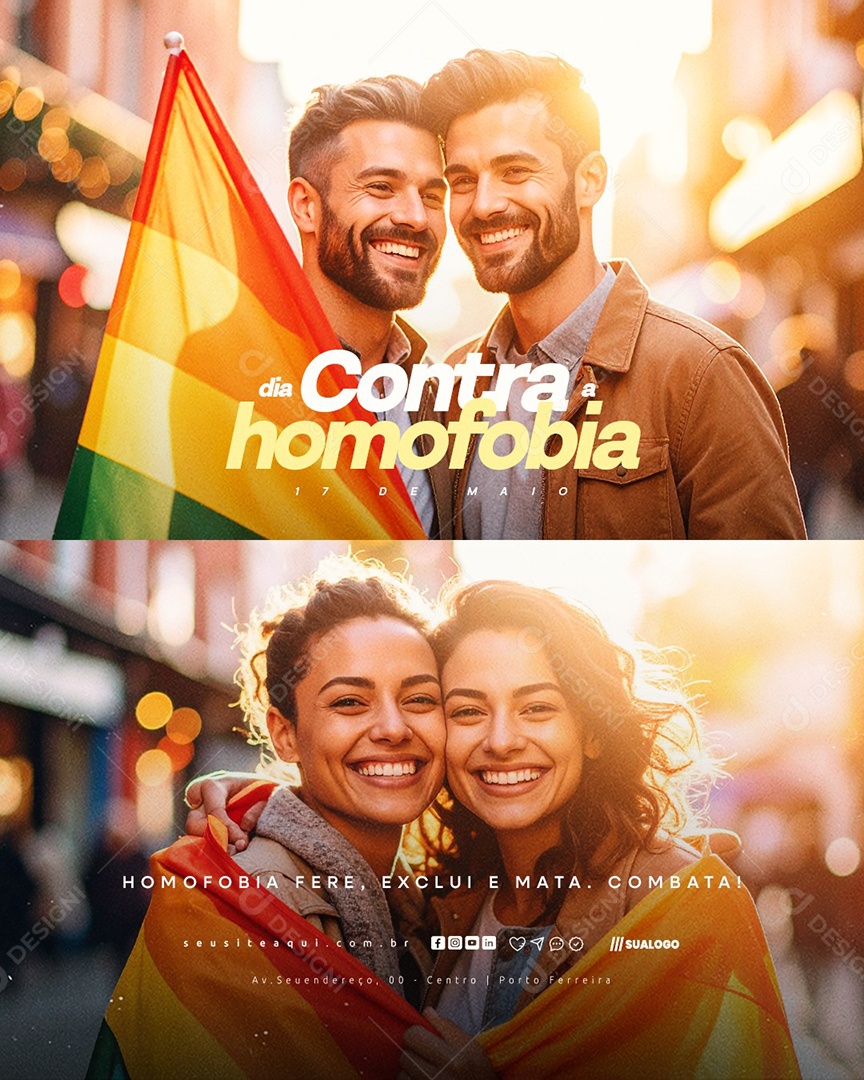 Dia Contra a Homofobia 17 de Maio Social Media PSD Editável
