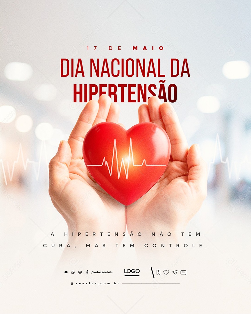 Dia Nacional da Hipertensão 17 de Maio Social Media PSD Editável