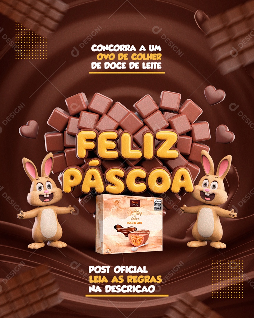 Feliz Páscoa Supermercado Ovo de Páscoa Social Media PSD Editável