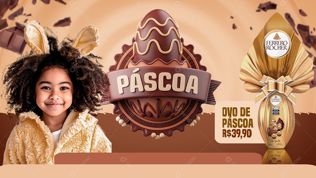 Páscoa de Ofertas Supermercado Social Media PSD Editável
