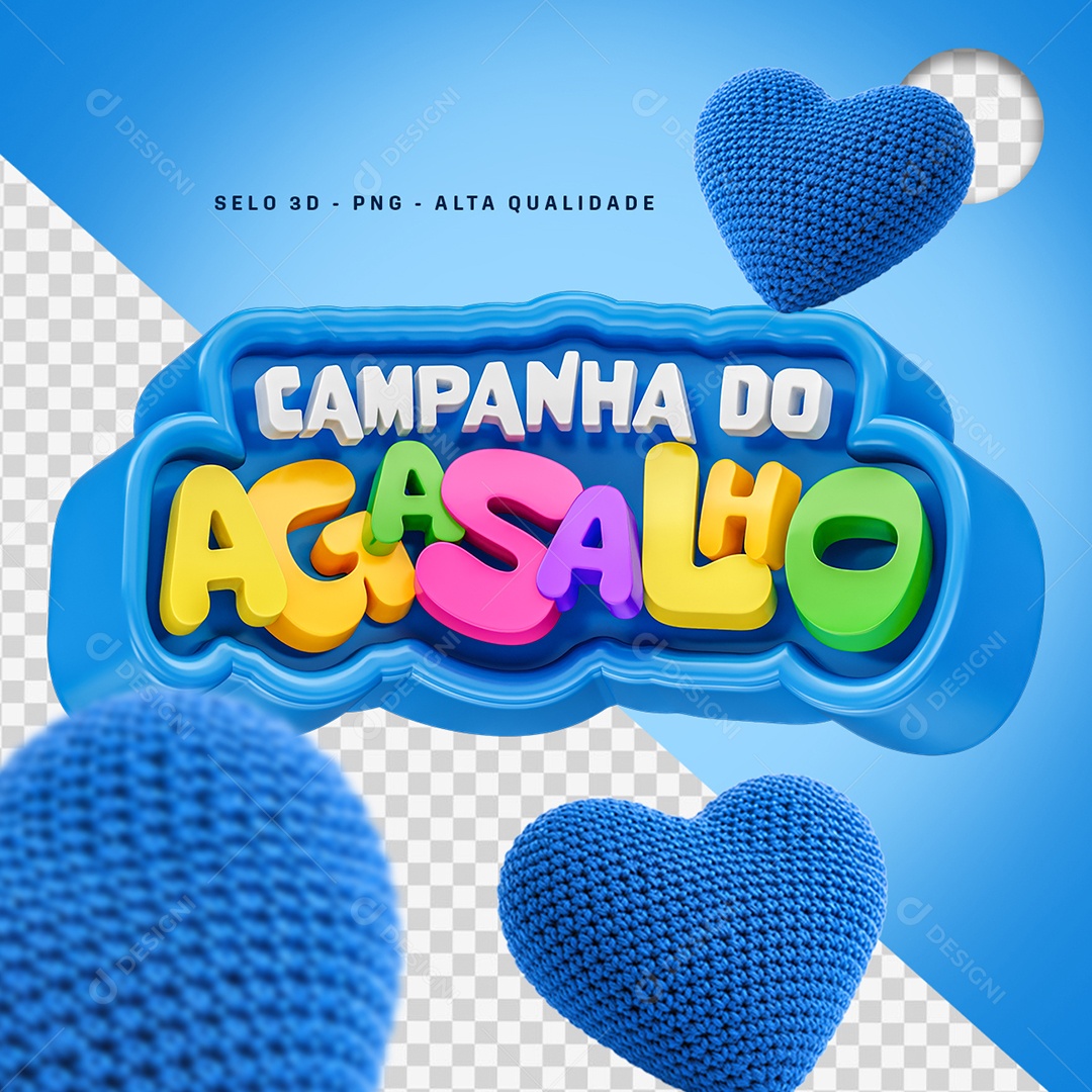 Campanha do Agasalho Selo 3D para Composição PSD