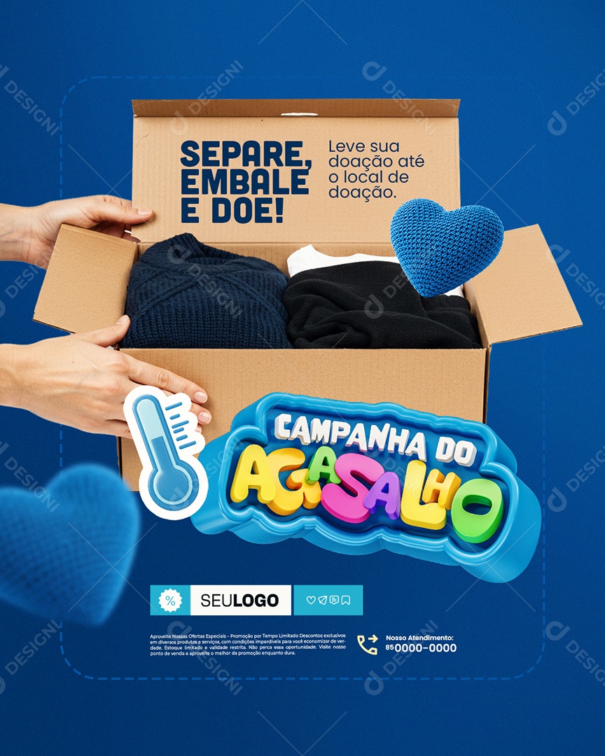 Campanha do Agasalho Loja de Roupas Embale e Doe Social Media PSD Editável