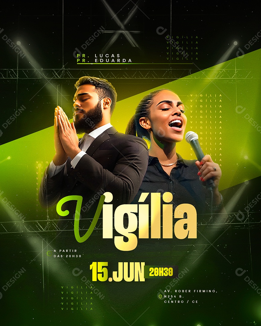 Gospel Vigília Social Media PSD Editável