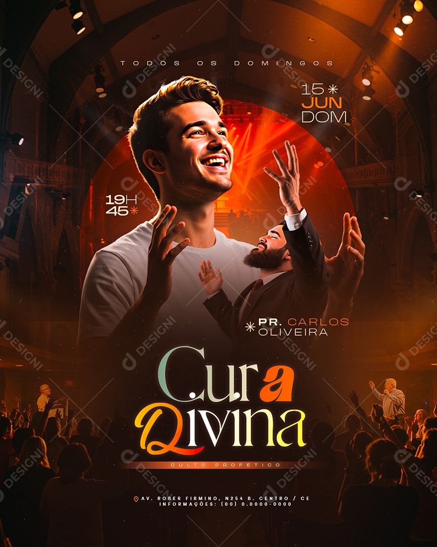 Gospel Cura Divina Social Media PSD Editável