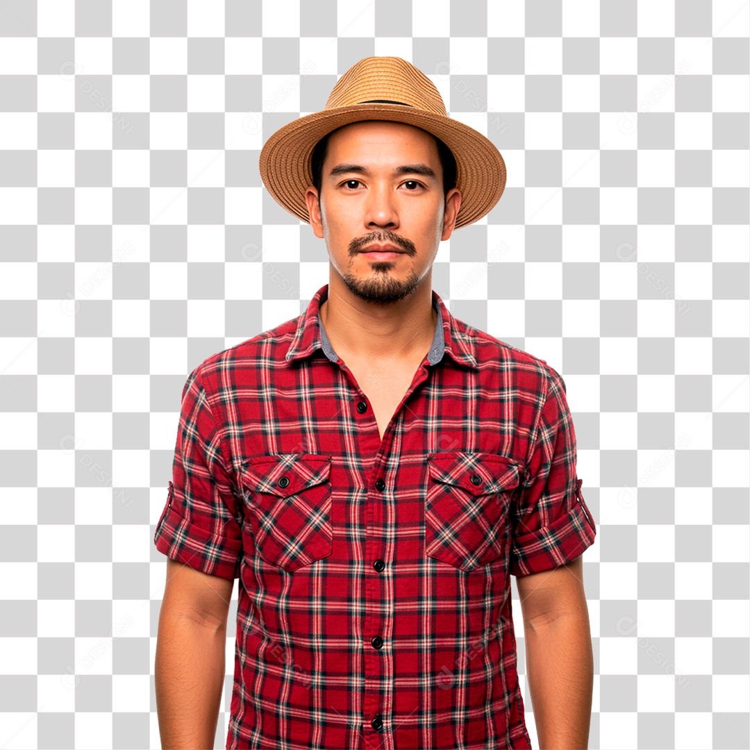 Homem com Roupa de Festa Junina PNG Transparente