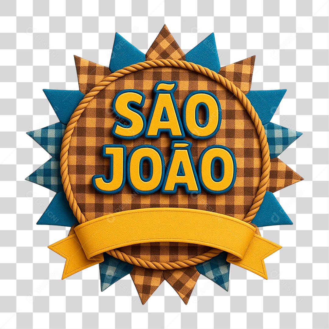 Selo 3D São João de Ofertas PNG Transparente
