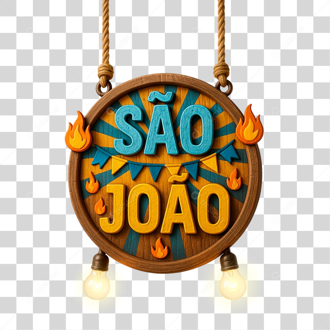 Selo 3D São João de Ofertas PNG Transparente