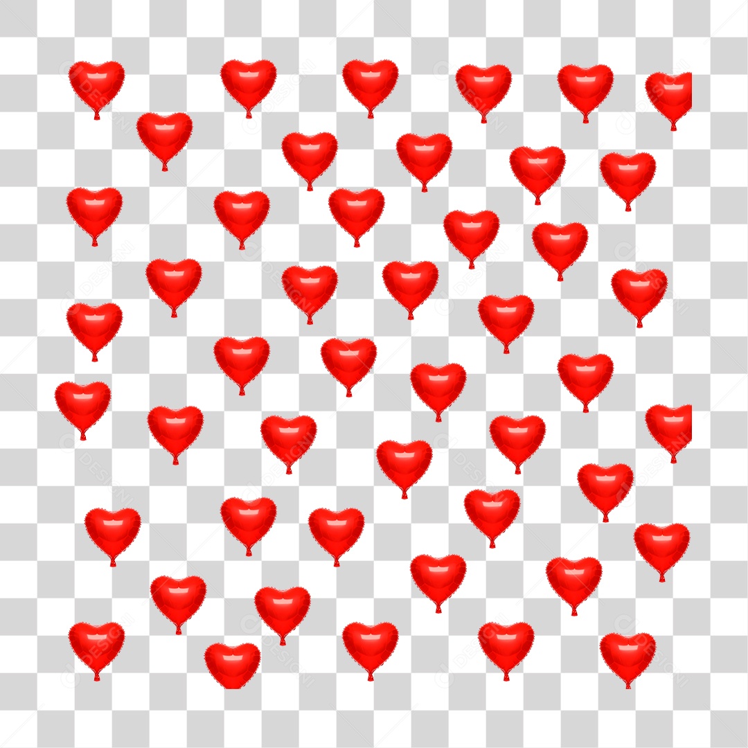 Balão de Coração PNG Transparente