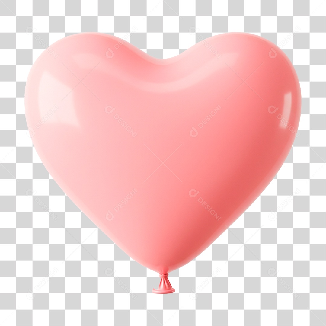 Balão de Coração PNG Transparente
