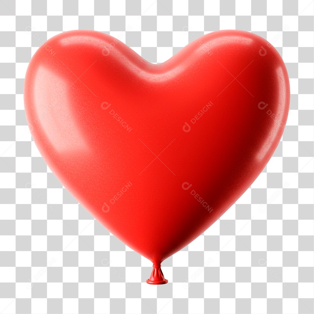 Balão de Coração PNG Transparente
