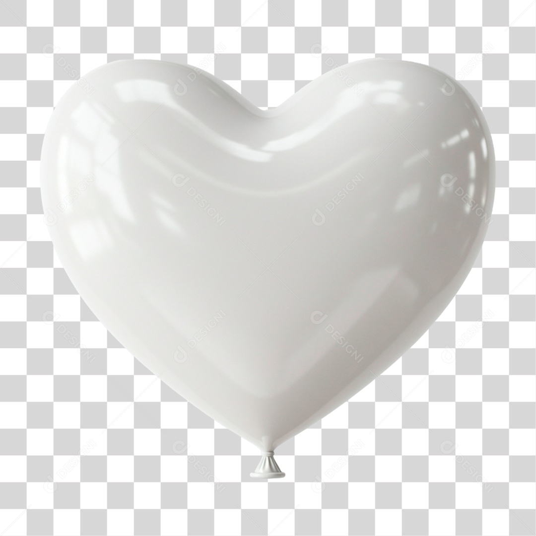 Balão de Coração PNG Transparente