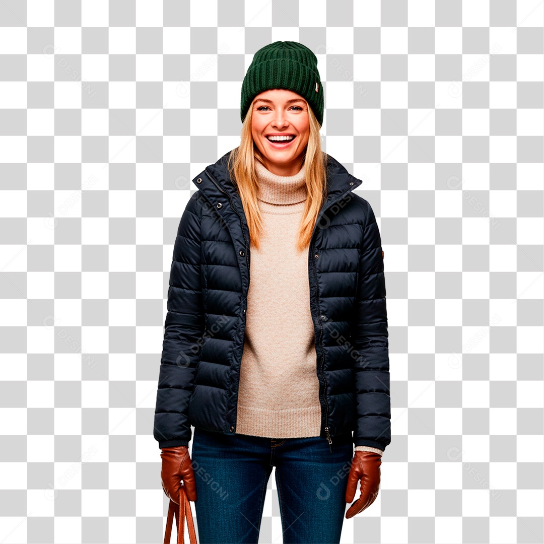 Mulher com Toca PNG Transparente