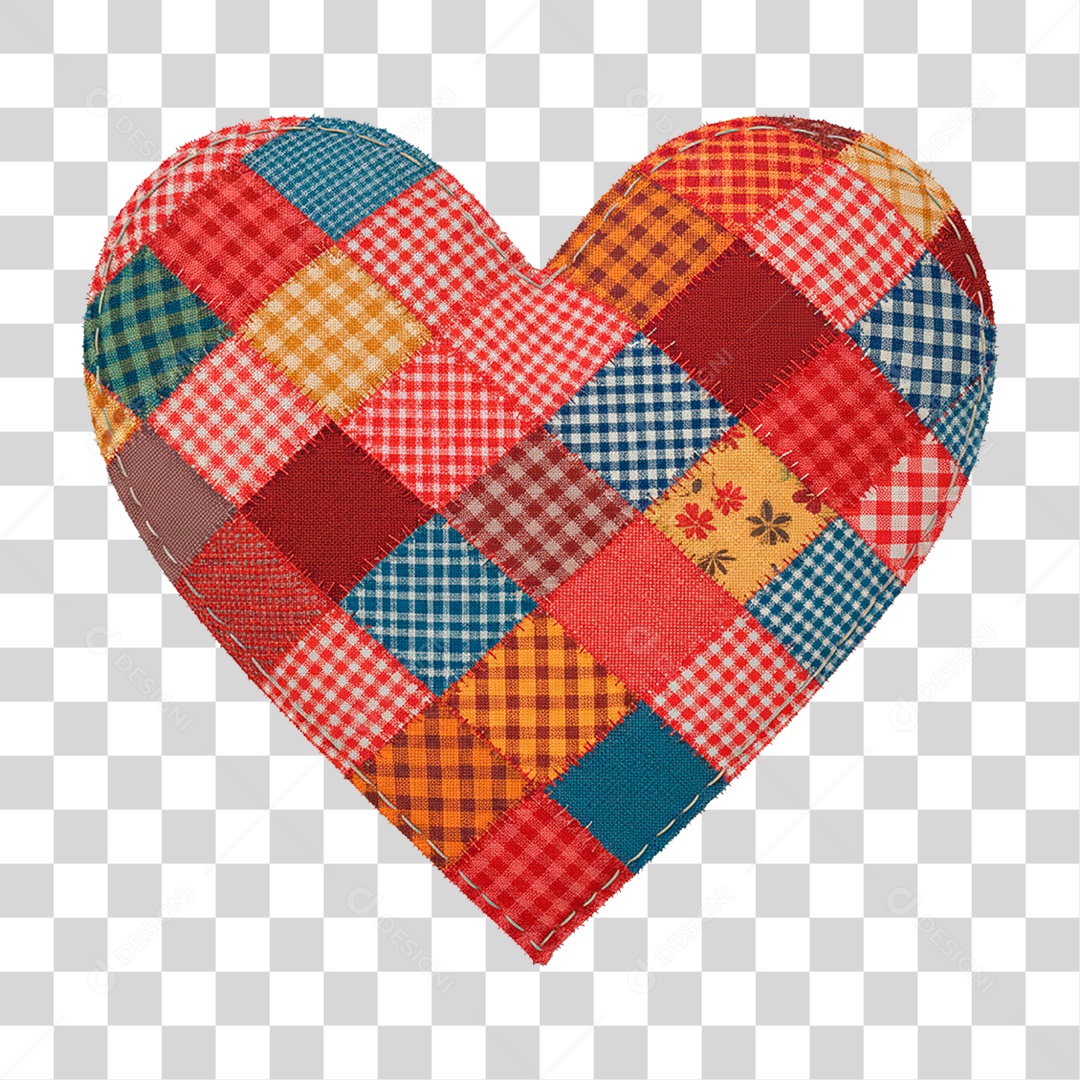 Coração Junino PNG Transparente