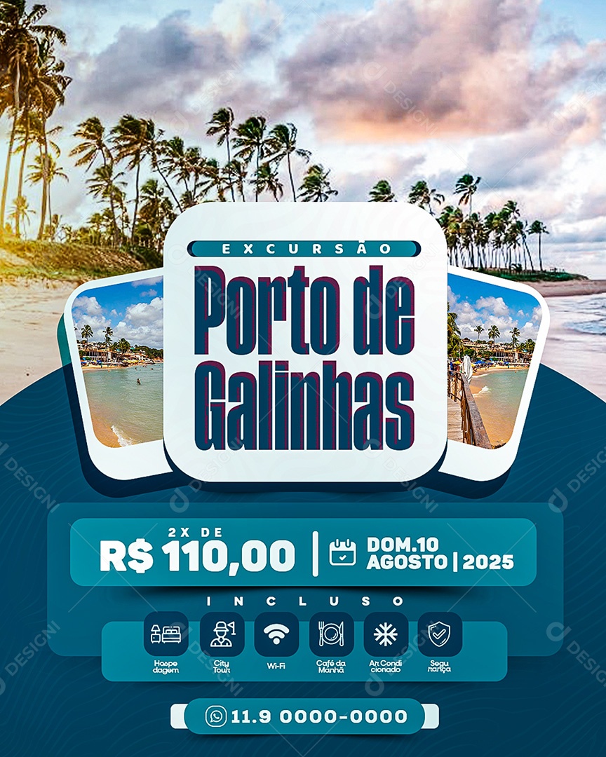 Turismo Excursão Porto de Galinhas Social Media PSD Editável