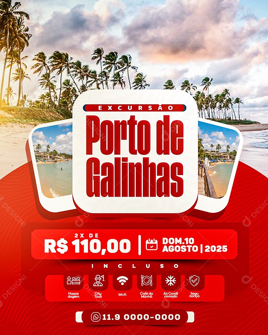 Turismo Excursão Porto de Galinhas Social Media PSD Editável