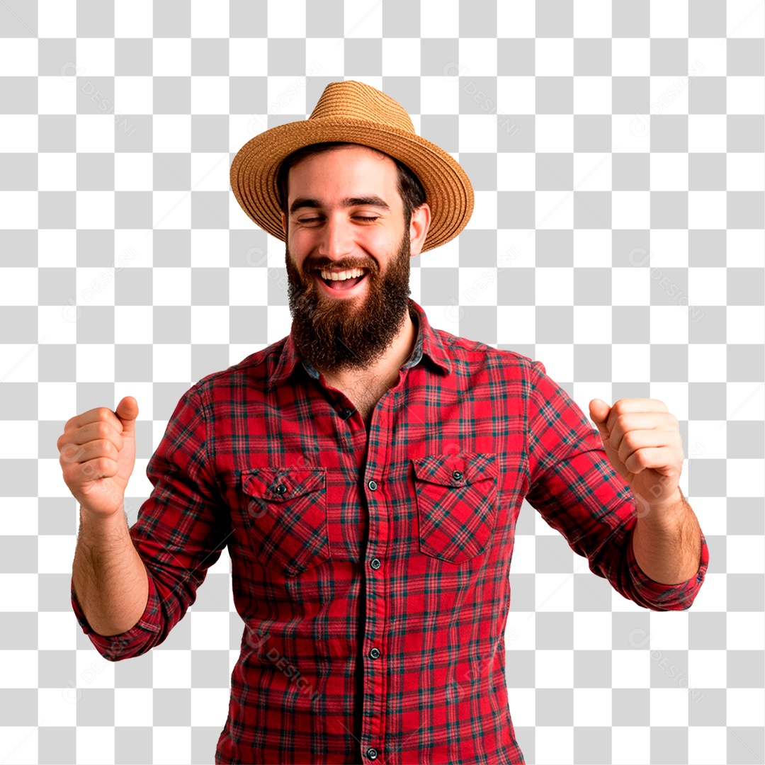 Homem com Roupa de Festa Junina PNG Transparente