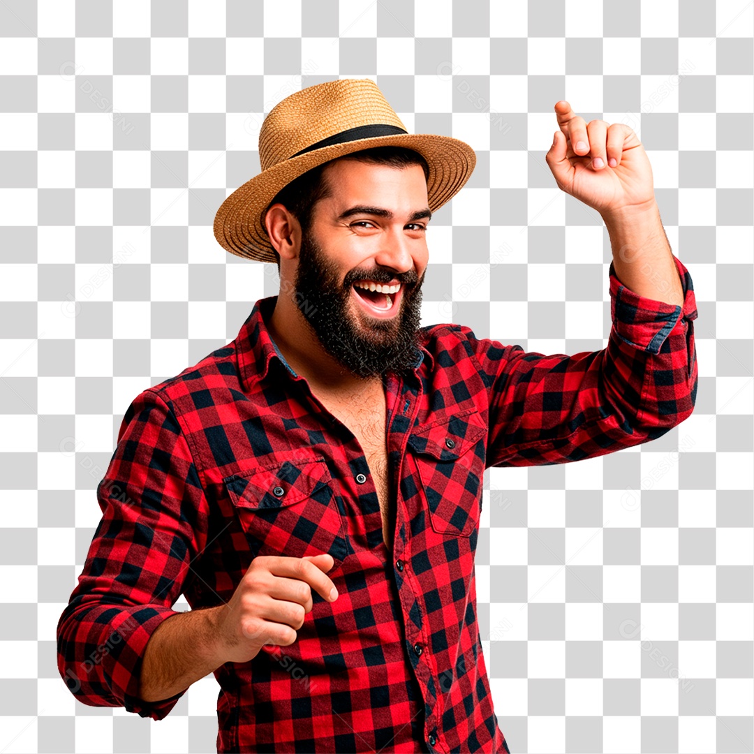 Homem com Roupa de Festa Junina PNG Transparente