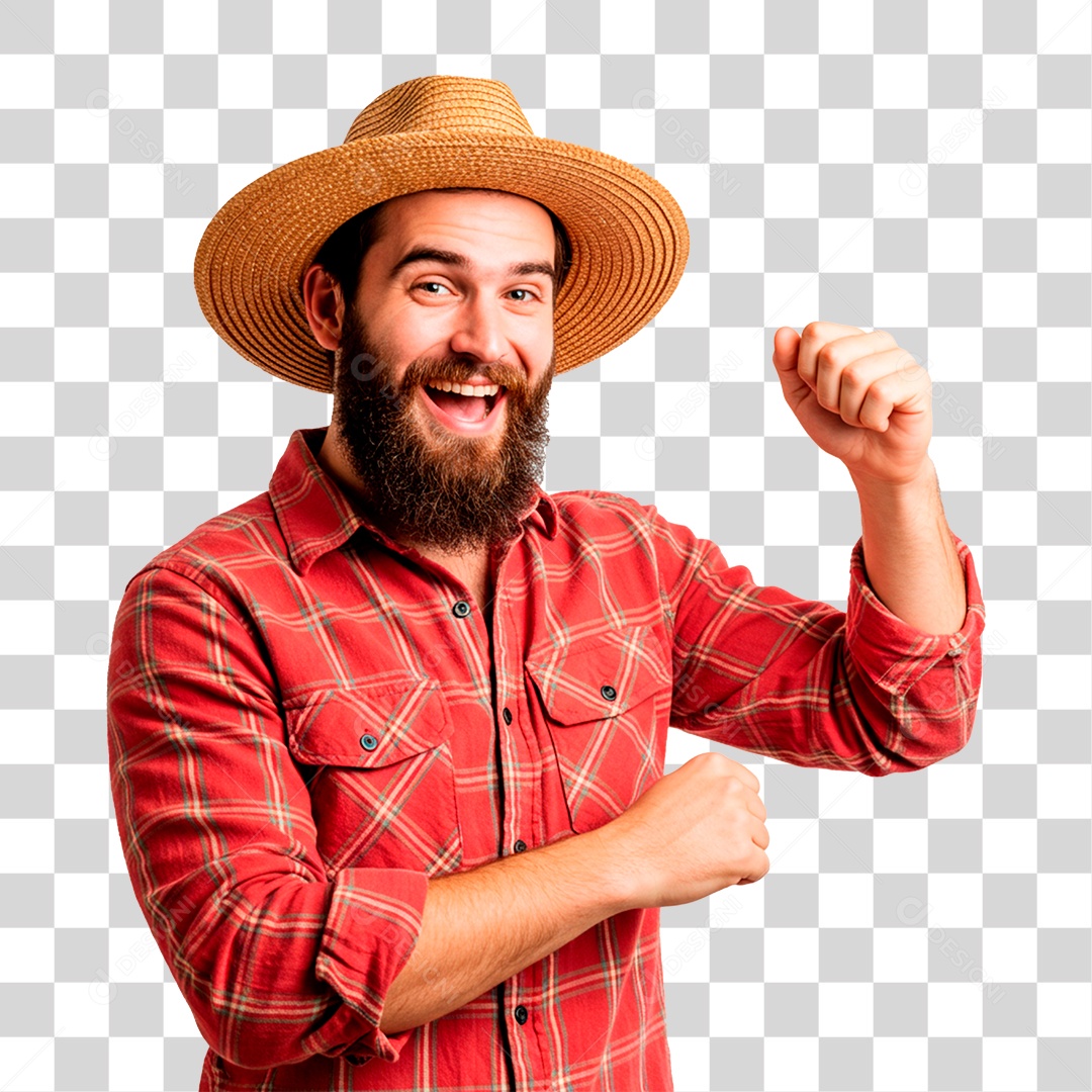 Homem com Roupa de Festa Junina PNG Transparente