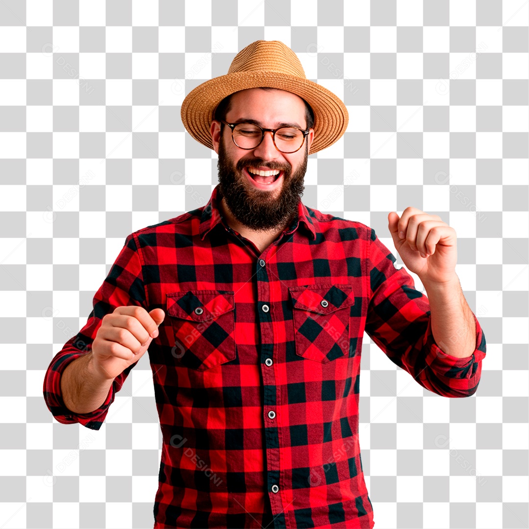 Homem com Roupa de Festa Junina PNG Transparente