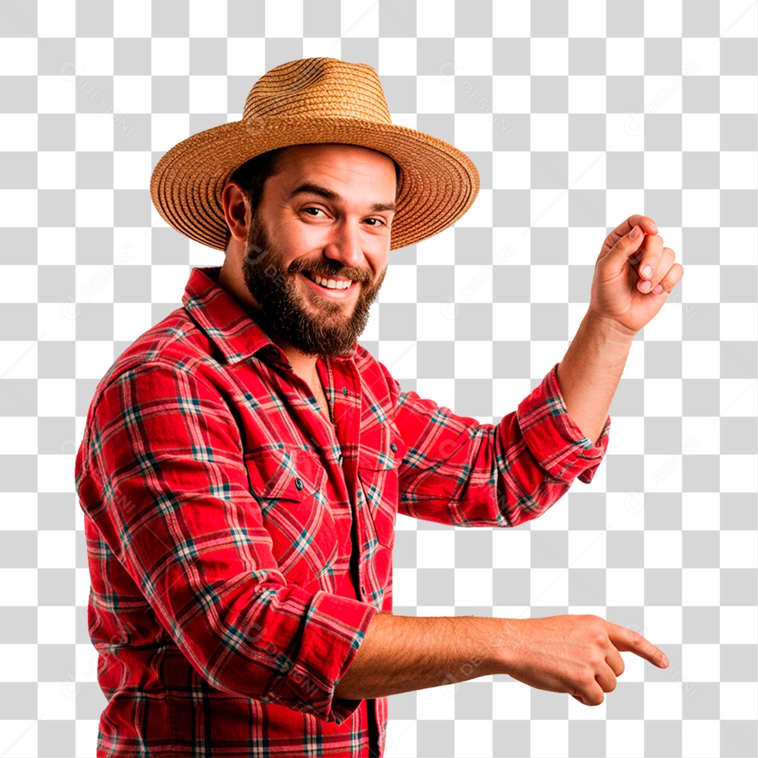 Homem com Roupa de Festa Junina PNG Transparente