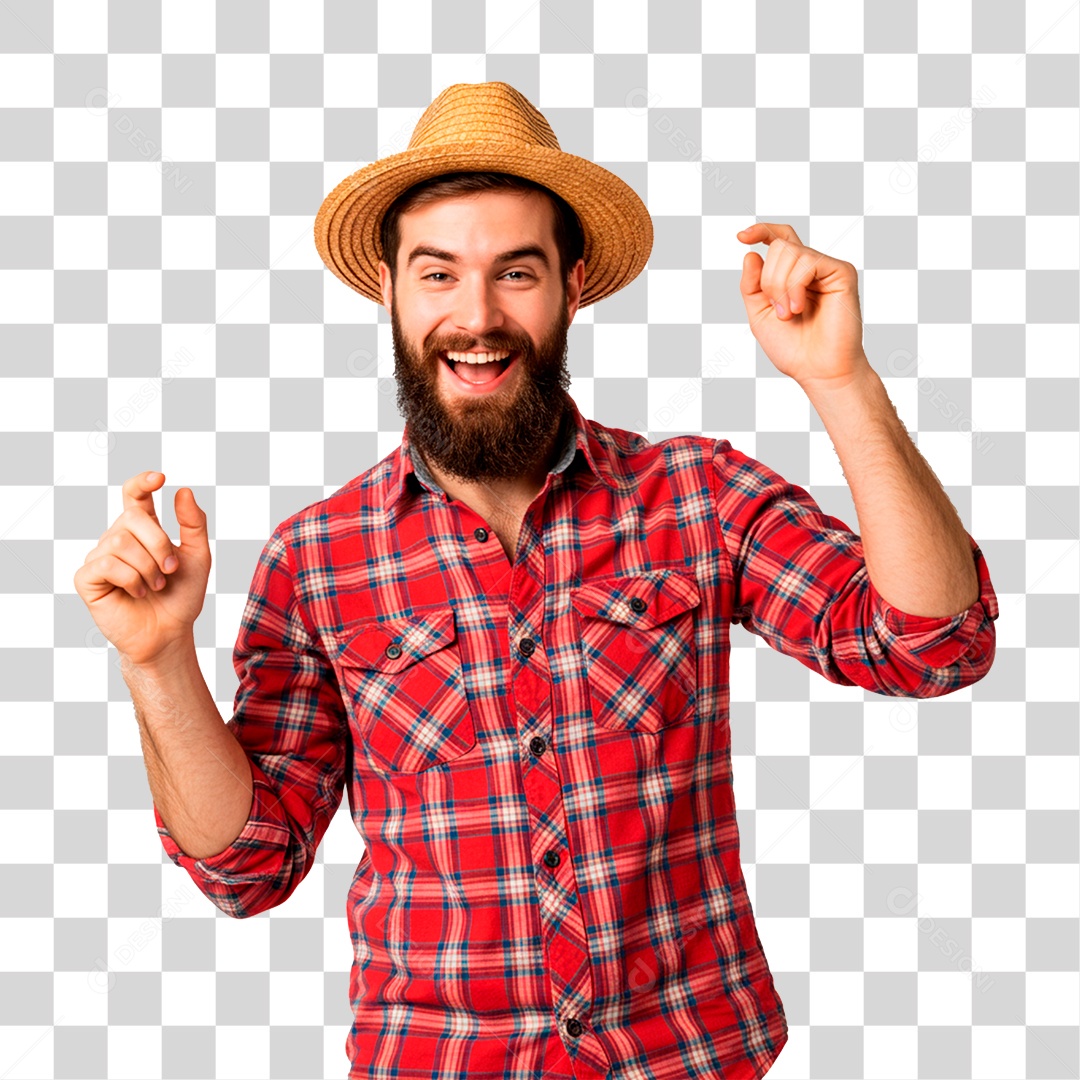 Homem com Roupa de Festa Junina PNG Transparente
