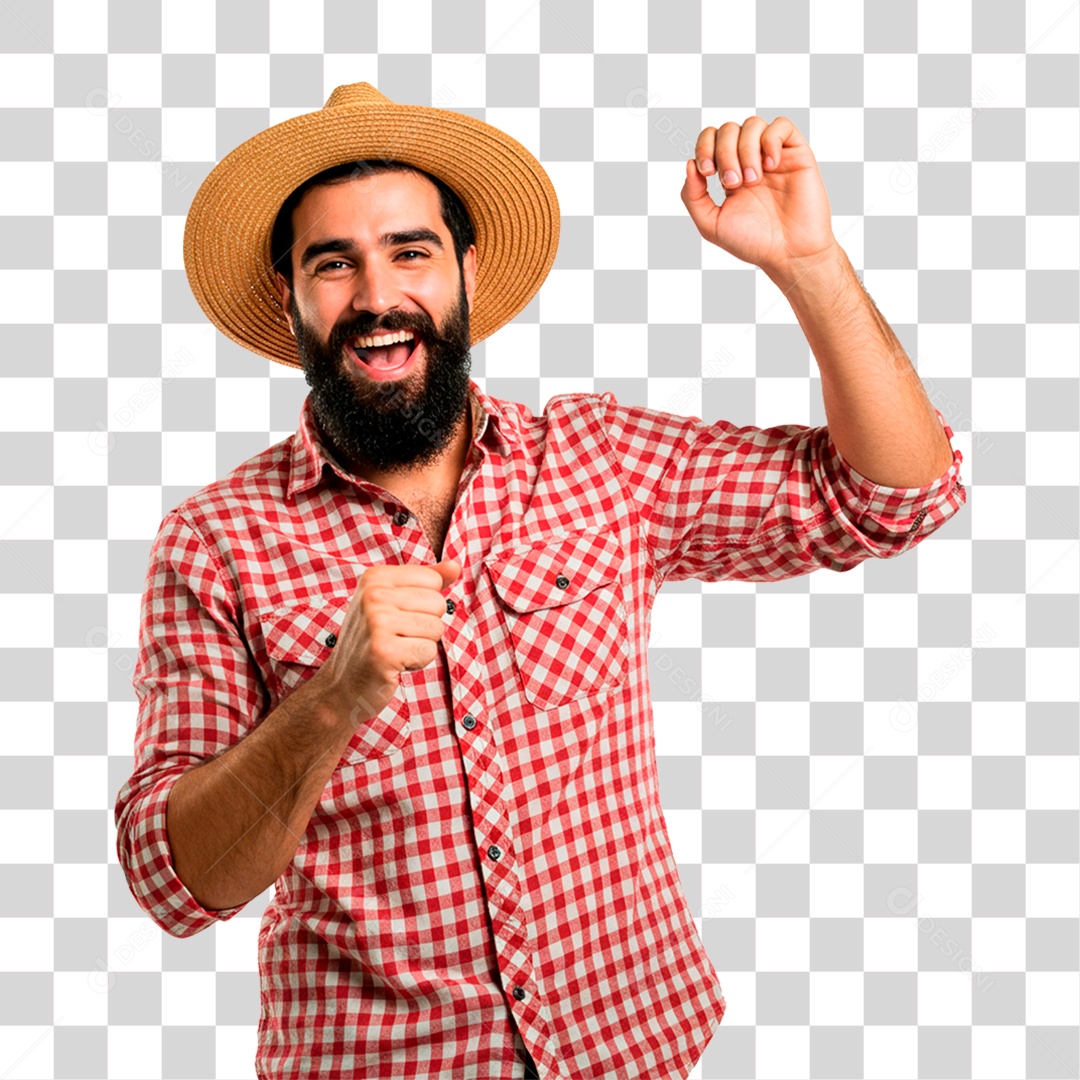 Homem com Roupa de Festa Junina PNG Transparente
