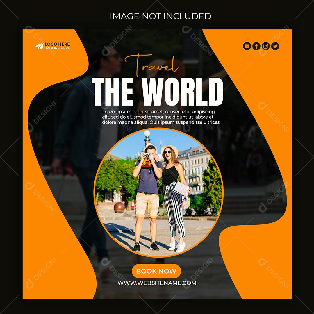 Agência de Viagens Viaje Pelo Mundo Social Media PSD Editável