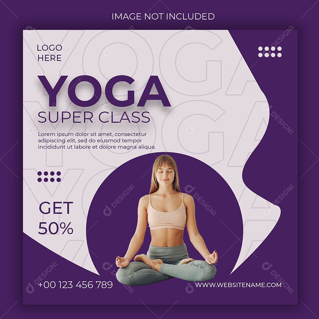Super Aula de Yoga Social Media PSD Editável
