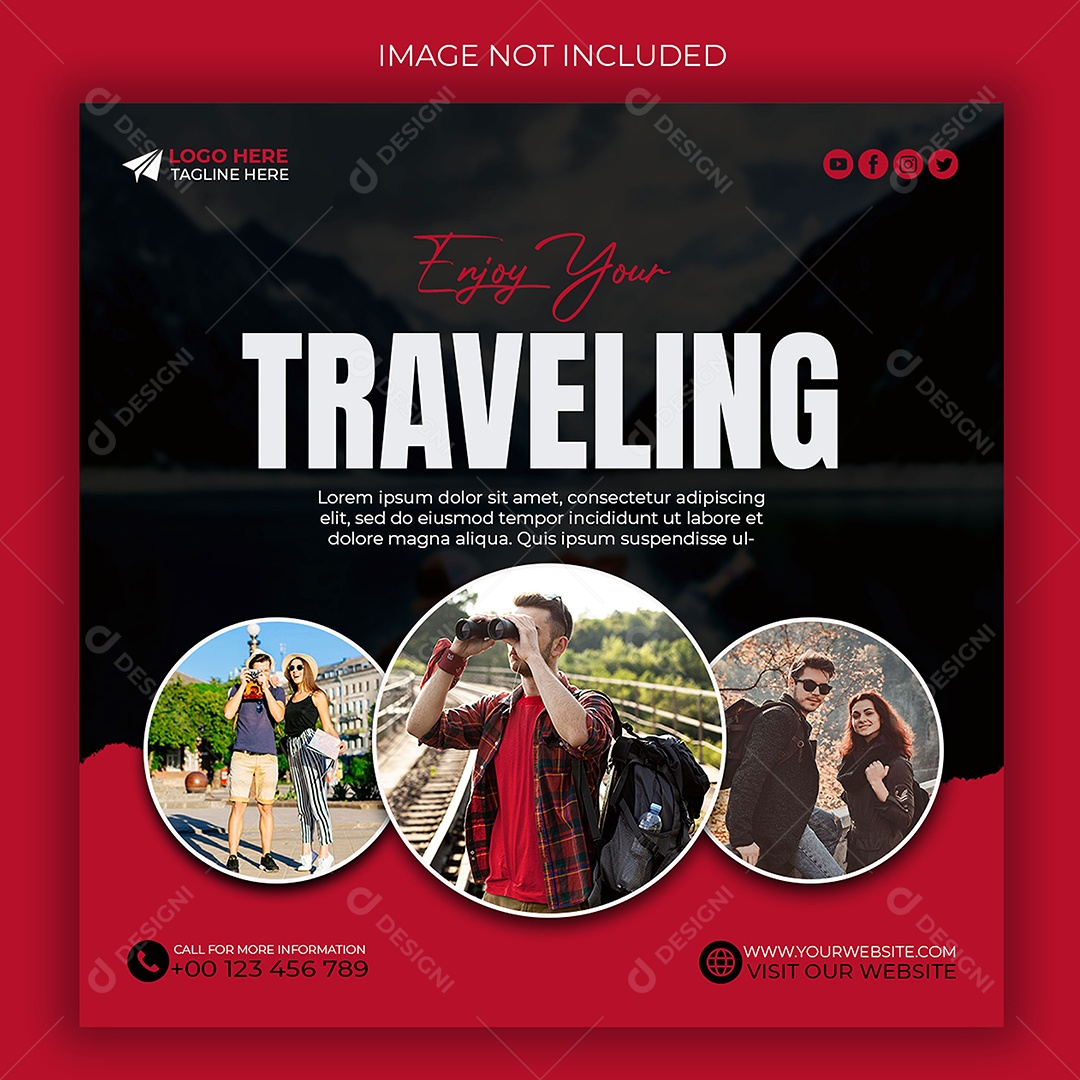 Agência de Viagens Aproveite Suas Viagens Social Media PSD Editável