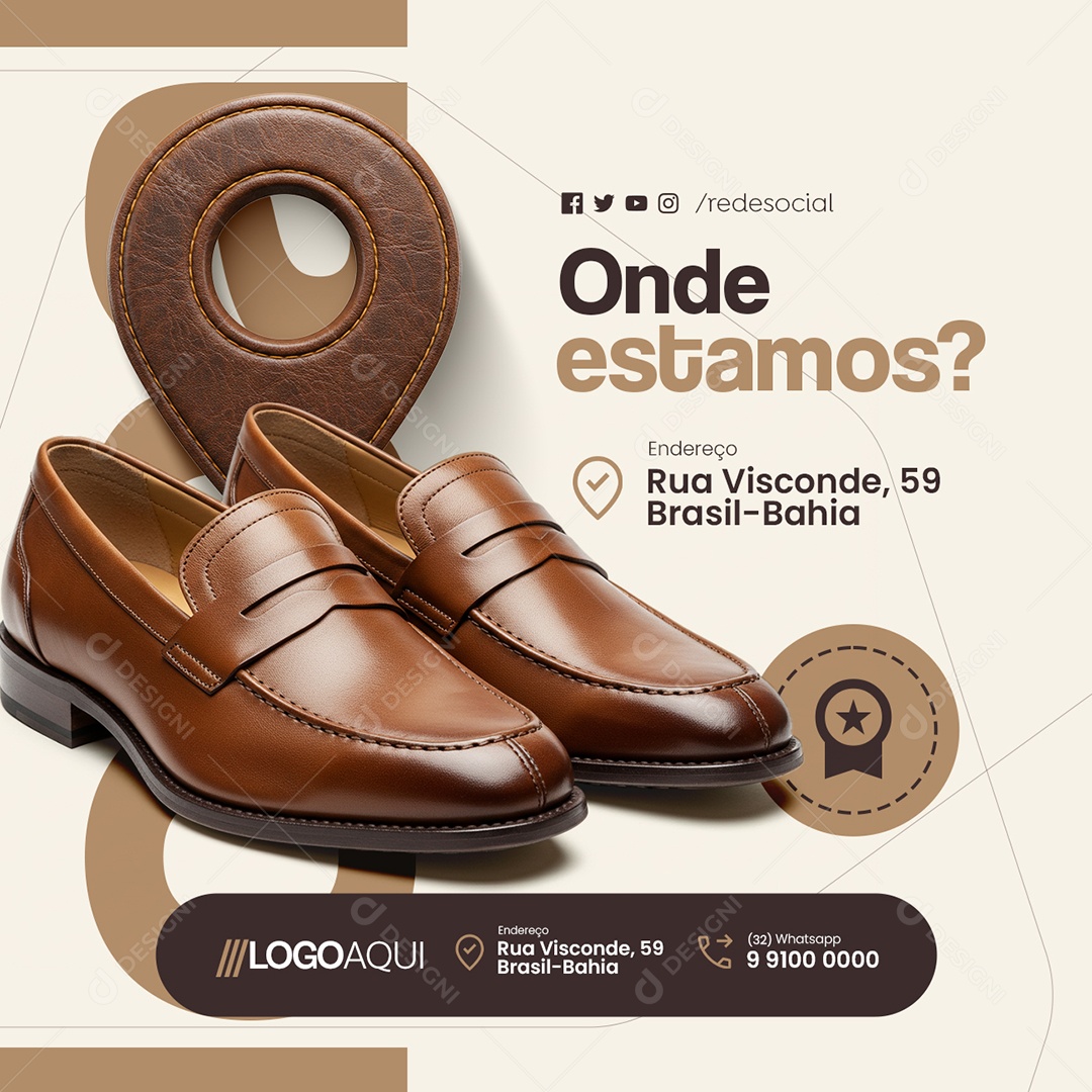Sapateiro Onde Estamos Social Media PSD Editável