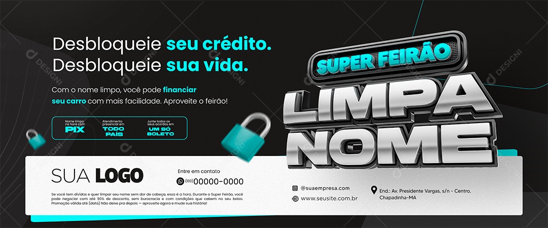 Limpa Nome Social Media PSD Editável